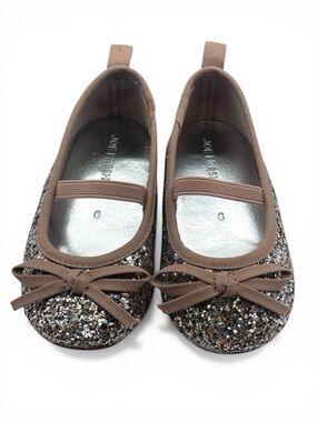 JOE FRESH Brown Glitter Ballet Flats - Girls 6T